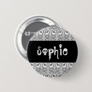 Badge Rond 5 Cm Étiquette de nom de fête pour enfants Crânes et os