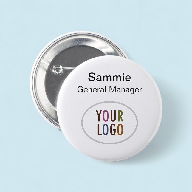 Badge Rond 5 Cm Étiquette de nom de l'employé avec bouton rond et  (MISOOK Round Name Tag Button Pin with Logo)