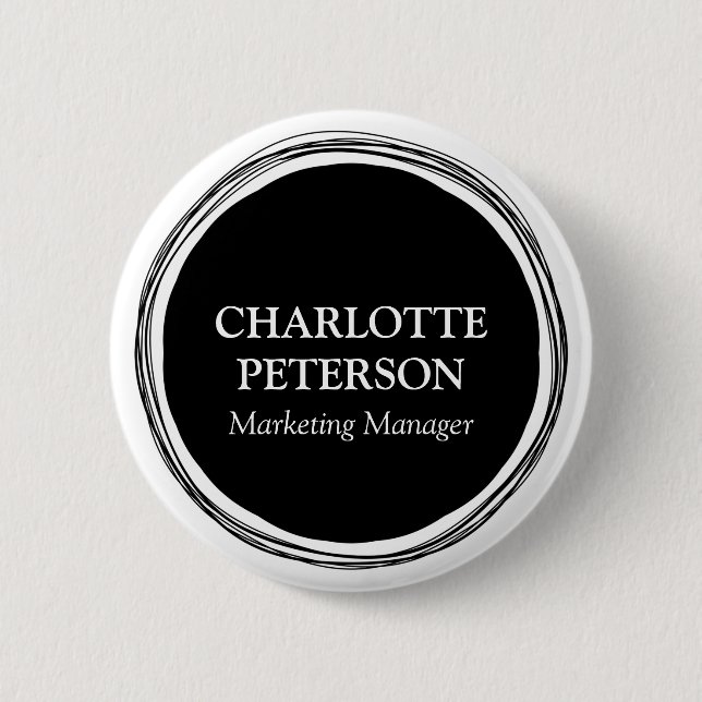 Badge Rond 5 Cm Étiquette de nom de personnel de bureau profession (Devant)