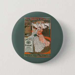 Badge Rond 5 Cm Étiquette de produit vintage Art Pearline Nettoyan