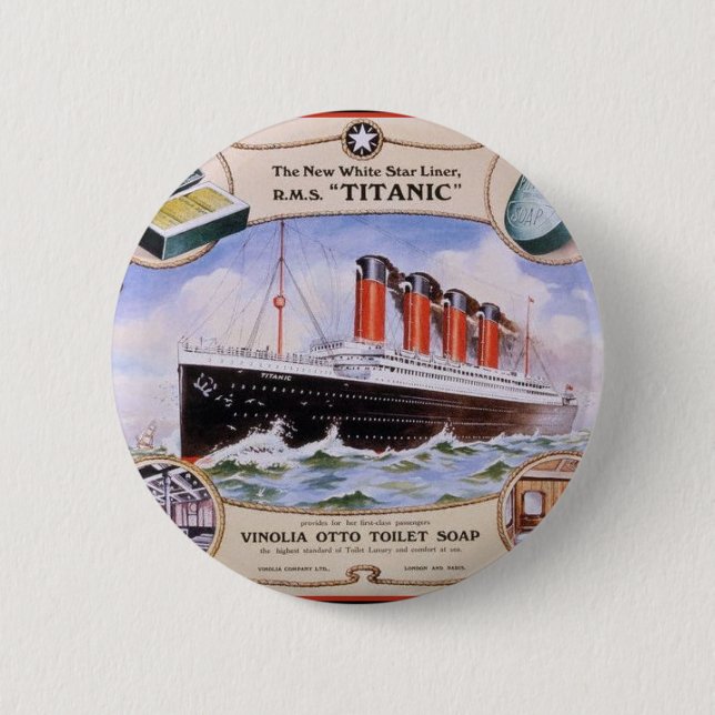 Badge Rond 5 Cm Étiquette de savon Titanic (Devant)