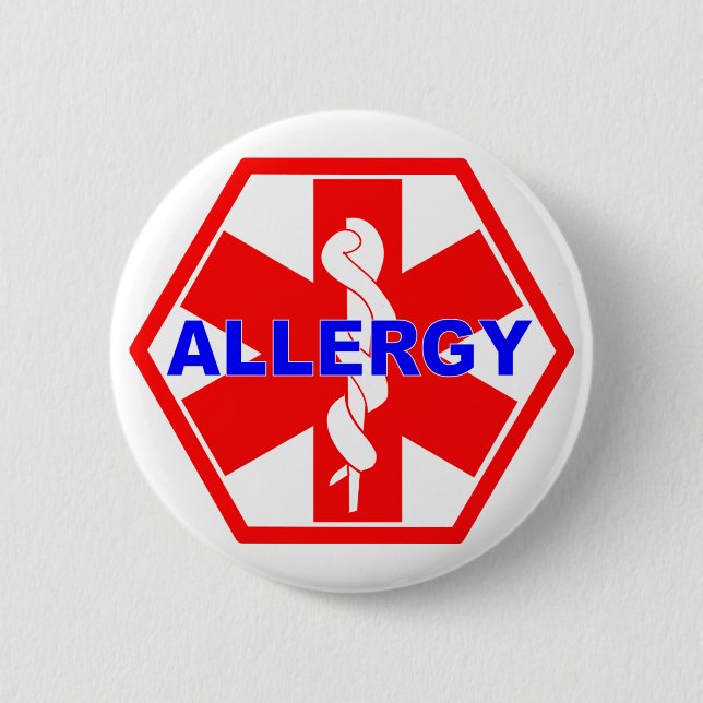 BADGE ROND 5 CM ÉTIQUETTE D'IDENTIFICATION D'ALLERGIE (Devant)