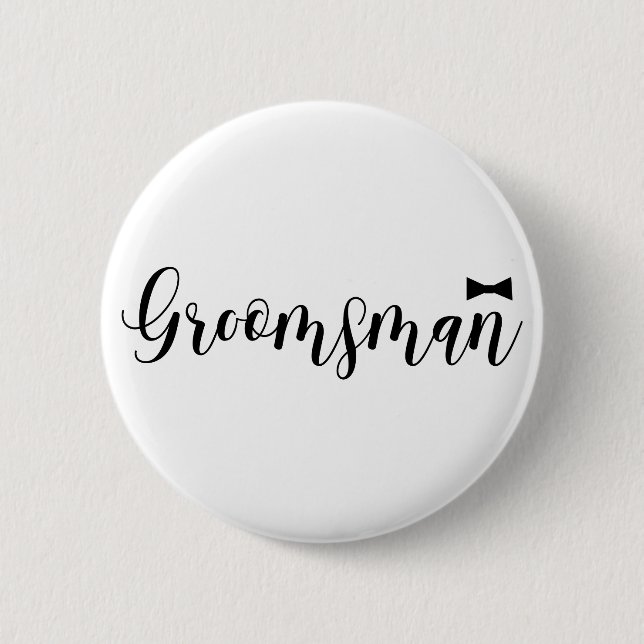 Badge Rond 5 Cm Étiquette Groomsman, Mariage, Bachelor Name (Devant)