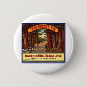 Badge Rond 5 Cm Étiquette vintage Yo-Semi-Te Orange