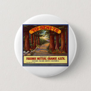 Badge Rond 5 Cm Étiquette vintage Yo-Semi-Te Orange