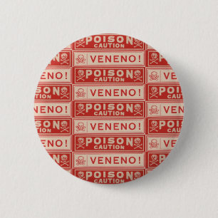 Badge Rond 5 Cm Étiquettes de poison Vintage