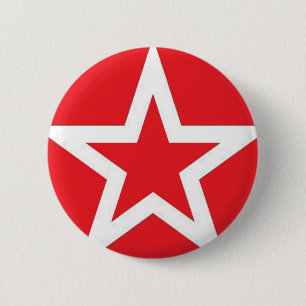 Badge Rond 5 Cm Étoile blanche sur le rouge - bouton