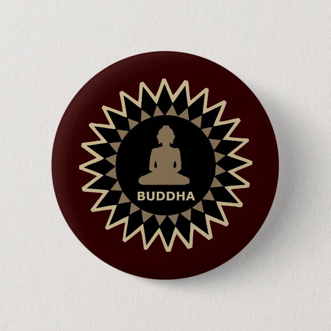 Badge Rond 5 Cm Étoile Bouddha (Devant)
