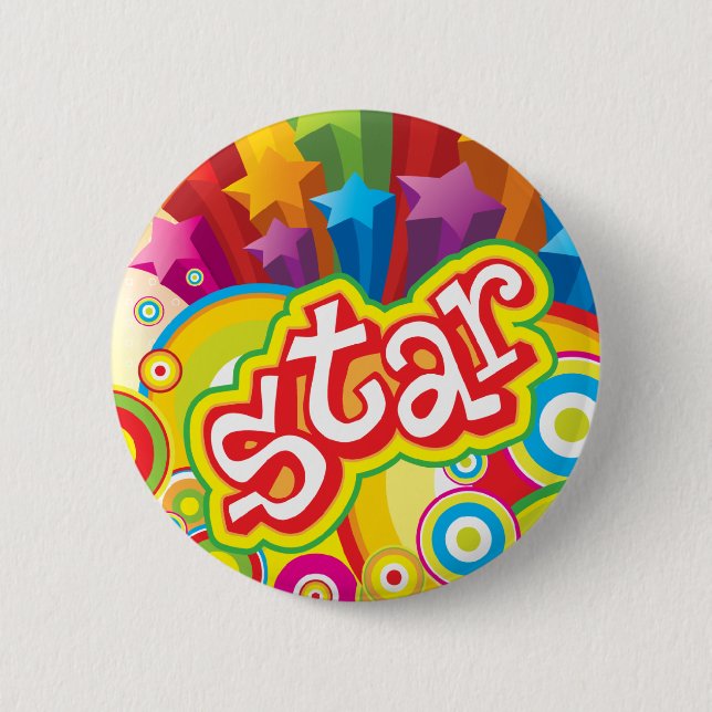 Badge Rond 5 Cm Étoile - bouton (Devant)
