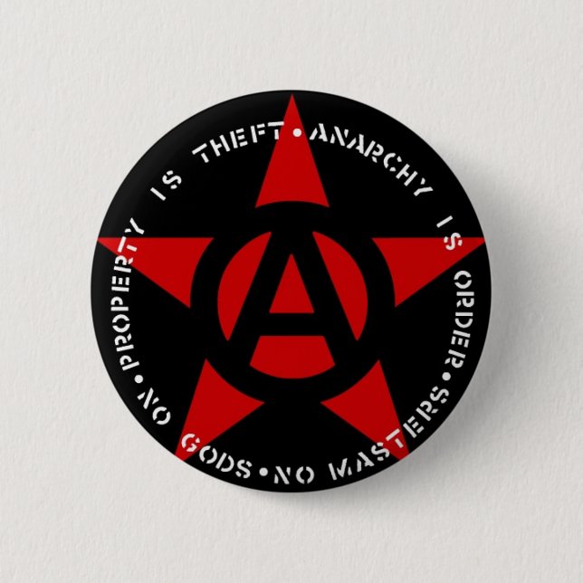 Badge Rond 5 Cm Étoile d'anarchiste (Devant)
