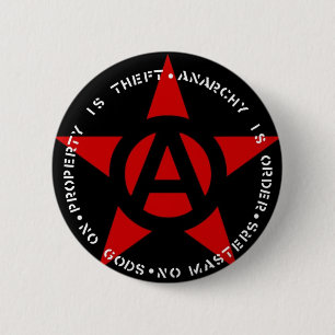 Badge Rond 5 Cm Étoile d'anarchiste