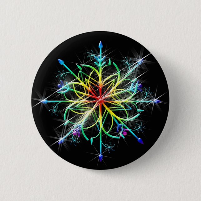 Badge Rond 5 Cm Étoile de couleur rétro (Devant)