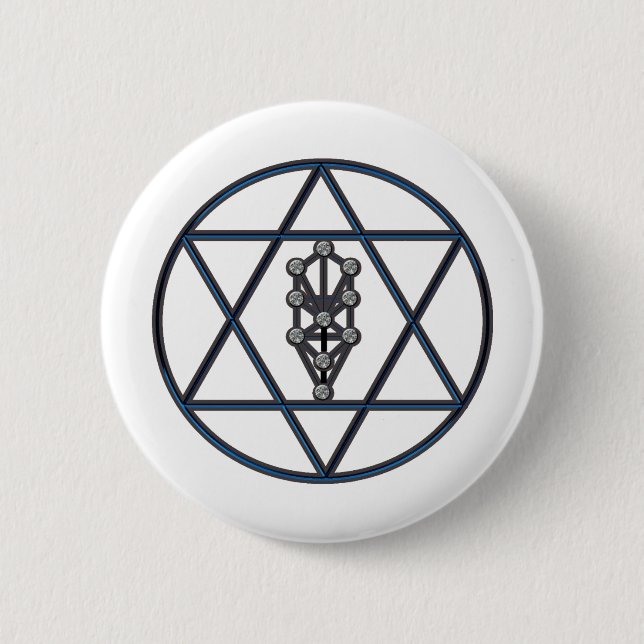 Badge Rond 5 Cm Étoile de David et Sefirah (Devant)