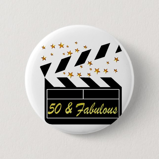 BADGE ROND 5 CM ÉTOILE DE FILM DE 50 ANS (Devant)