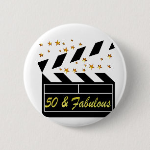 BADGE ROND 5 CM ÉTOILE DE FILM DE 50 ANS