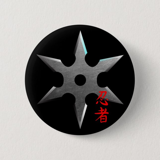 Badge Rond 5 Cm Étoile de lancement de Ninja (Devant)