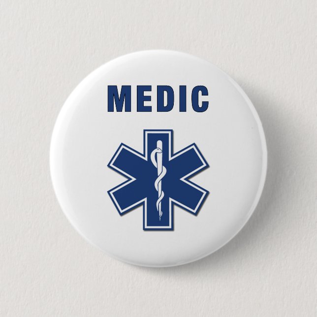 Badge Rond 5 Cm Étoile de médecin de la vie (Devant)