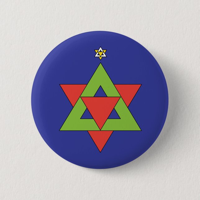 Badge Rond 5 Cm Étoile de Noël de David (Devant)