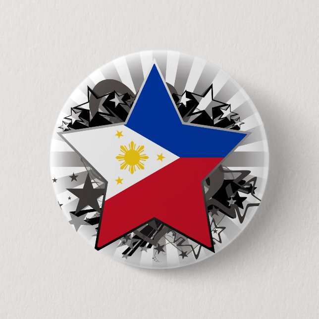 Badge Rond 5 Cm Étoile de Philippines (Devant)