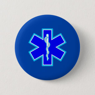 Badge Rond 5 Cm Étoile des services médicaux de secours
