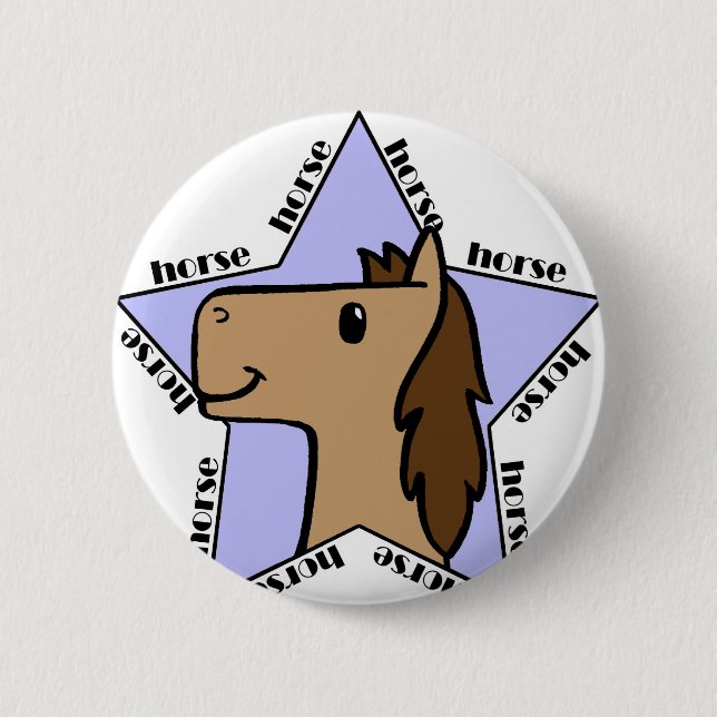 Badge Rond 5 Cm Étoile du cheval (Devant)