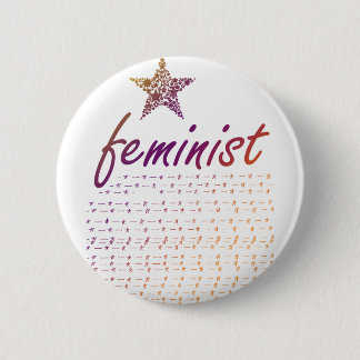 Badge Rond 5 Cm Étoile féministe