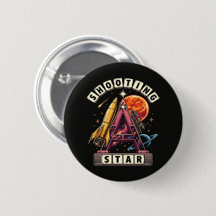 Badge Rond 5 Cm Etoile Filante Espace