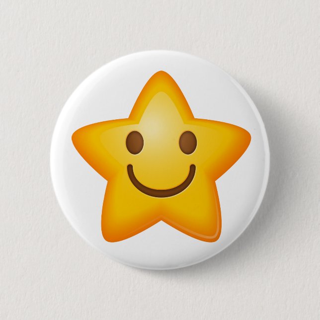 Badge Rond 5 Cm Étoile heureuse Emoji (Devant)