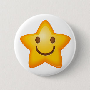 Badge Rond 5 Cm Étoile heureuse Emoji