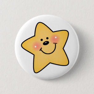 Badge Rond 5 Cm Étoile jaune de sourire