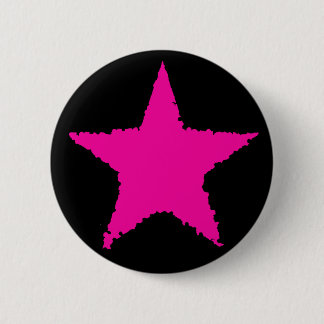 Badge Rond 5 Cm étoile rose chaude