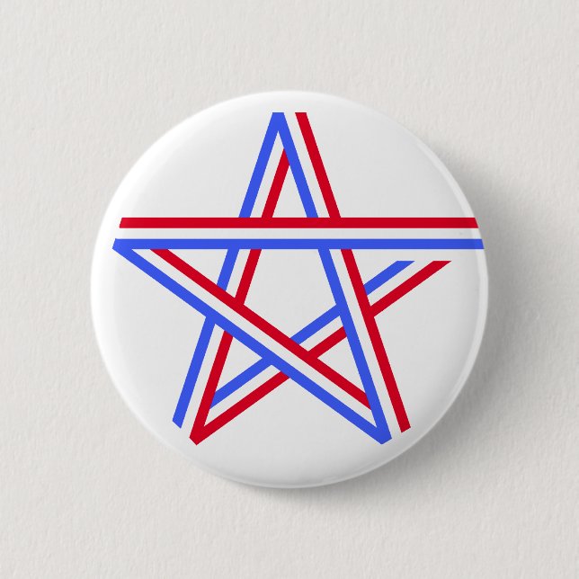 Badge Rond 5 Cm Étoile rouge, blanche et bleue (Devant)