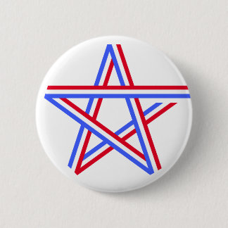 Badge Rond 5 Cm Étoile rouge, blanche et bleue