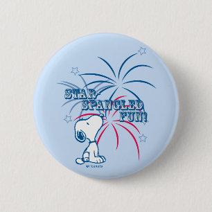 Badge Rond 5 Cm Étoile Snoopy Fun Spangé