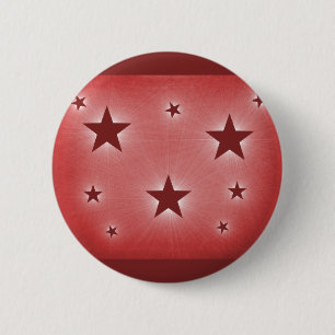 Badge Rond 5 Cm Étoiles dans le bouton de ciel nocturne, rouge