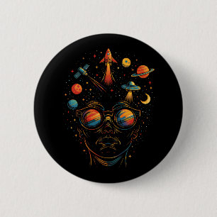 Badge Rond 5 Cm Étoiles dans mes yeux Psychedelic Space Sci-Fi & C
