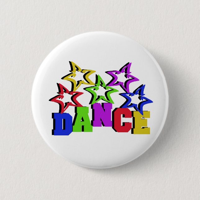 Badge Rond 5 Cm Étoiles de danse (Devant)