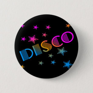 Badge Rond 5 Cm ÉTOILES de DISCO des années 1980 de TIGRE de COR