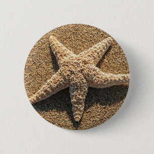 Badge Rond 5 Cm Étoiles de mer sur la plage