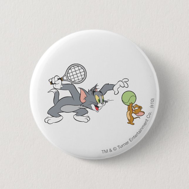 Badge Rond 5 Cm Étoiles de tennis Tom et Jerry 2 (Devant)