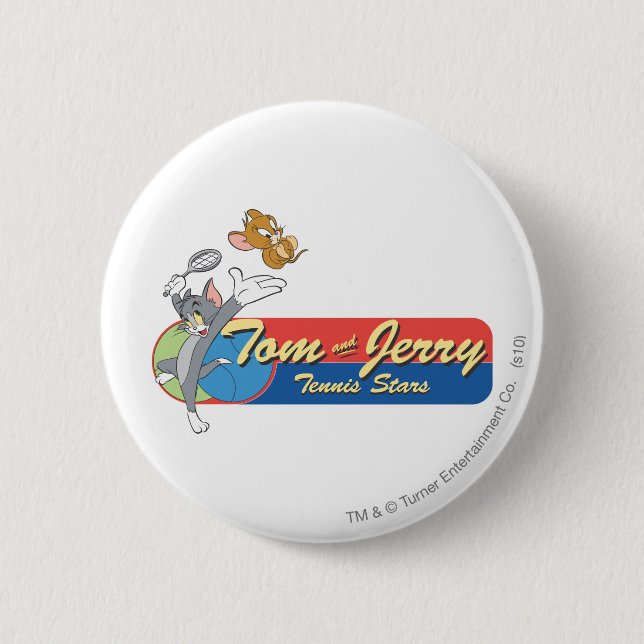 Badge Rond 5 Cm Étoiles de tennis Tom et Jerry 6 (Devant)