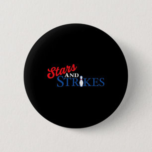 Badge Rond 5 Cm Étoiles Et Grèves Bob Bowling Team Couleur América