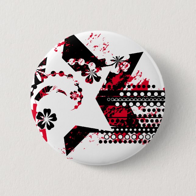 Badge Rond 5 Cm étoiles grondeuses (Devant)