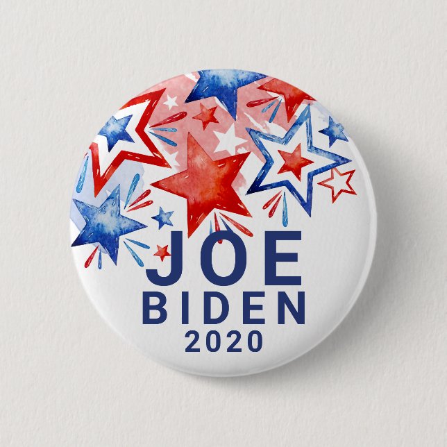 Badge Rond 5 Cm Étoiles patriotiques Joe Biden 2020 (Devant)