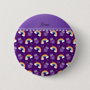Badge Rond 5 Cm Étoiles pourpres nommées personnalisées