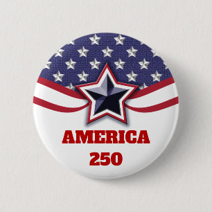 Badge Rond 5 Cm Étoiles Rayures Design Patriotique Amérique 250