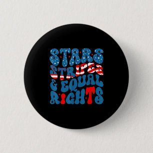 Badge Rond 5 Cm Étoiles rayures et droits égaux 4 juillet femmes