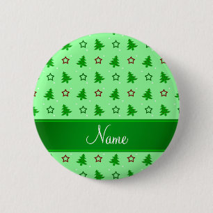 Badge Rond 5 Cm Étoiles vert clair nommées personnalisées de No
