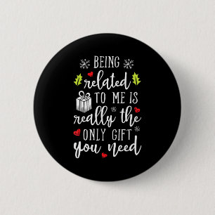Badge Rond 5 Cm Être apparenté à moi drôle de Noël famille Xmas Pa