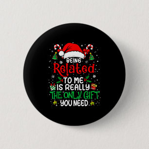 Badge Rond 5 Cm Être apparenté à moi drôle de Noël famille Xmas Pa